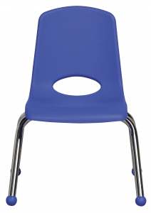 12" Stack Chair With Ball Glides, Blue